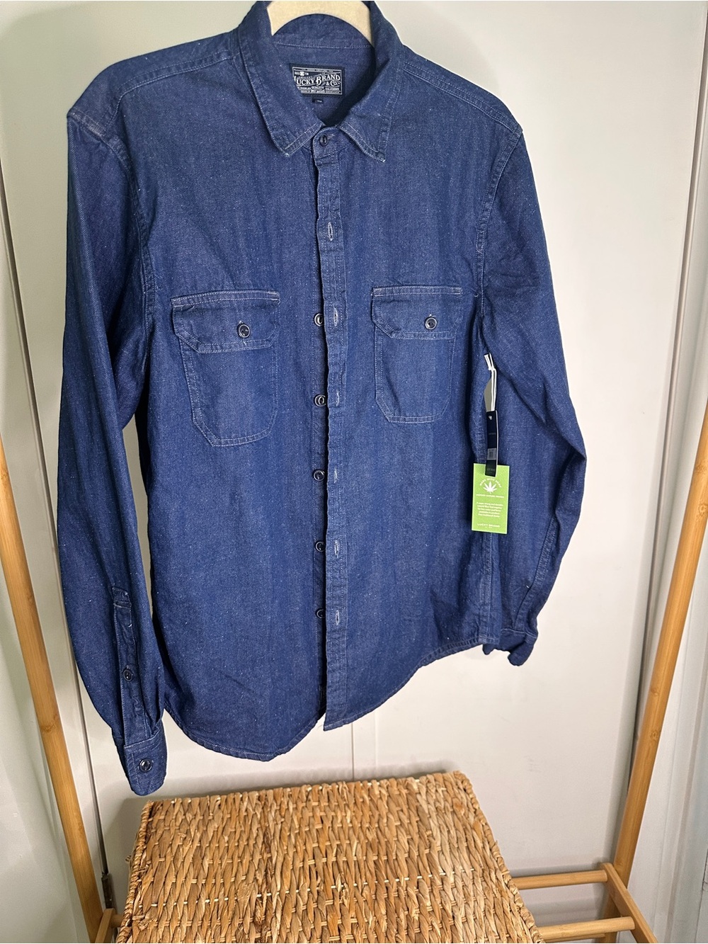 Lucky Brand womens Indigo Blue Denim Button-Down Shirt